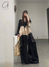 Mutedance 24 Spring/Summer Silk Elastic Waist Loose Pants MD-MD24SS13-SHENHE sepia PM114
